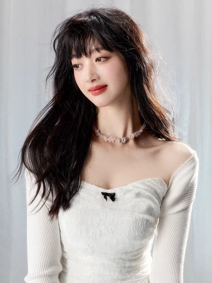 White Lace Corset Tube Top