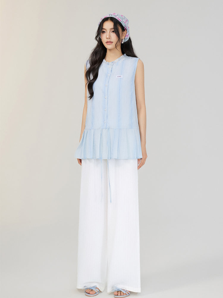 Cool and Drapey Ice Silk Wide-Leg Pants - CHINASQUAD