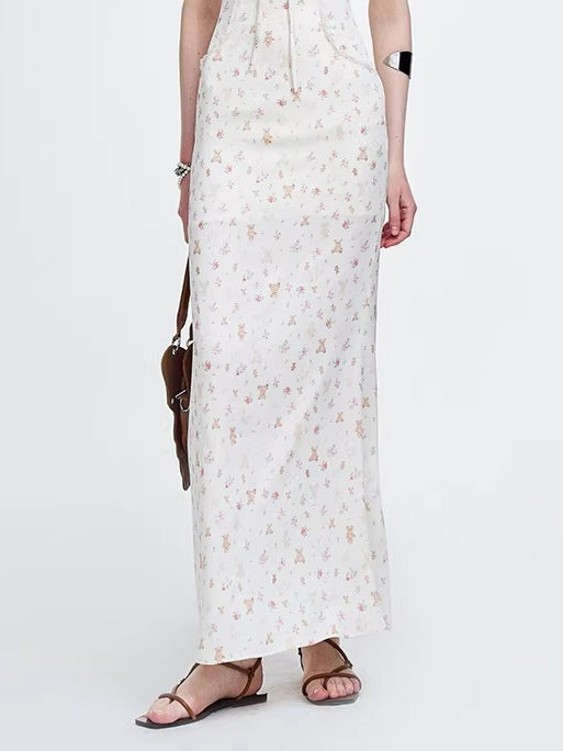 The NeverMore Printed Camisole Maxi Dress White / M The NeverMore Printed Camisole Maxi Dress White / M