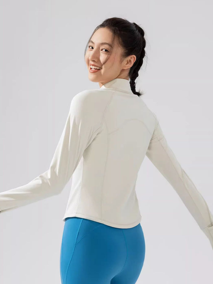 Half-high Equestrian Collar Angular Shoulder Yoga Jacket