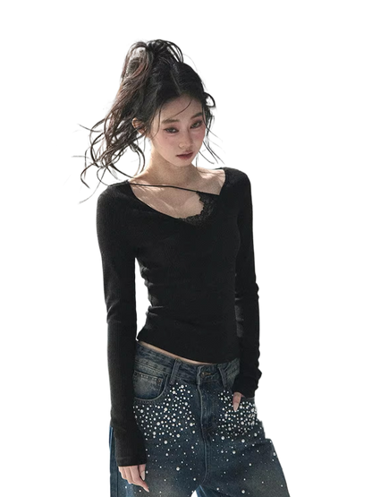 Day &amp; Night Lace Knit Top