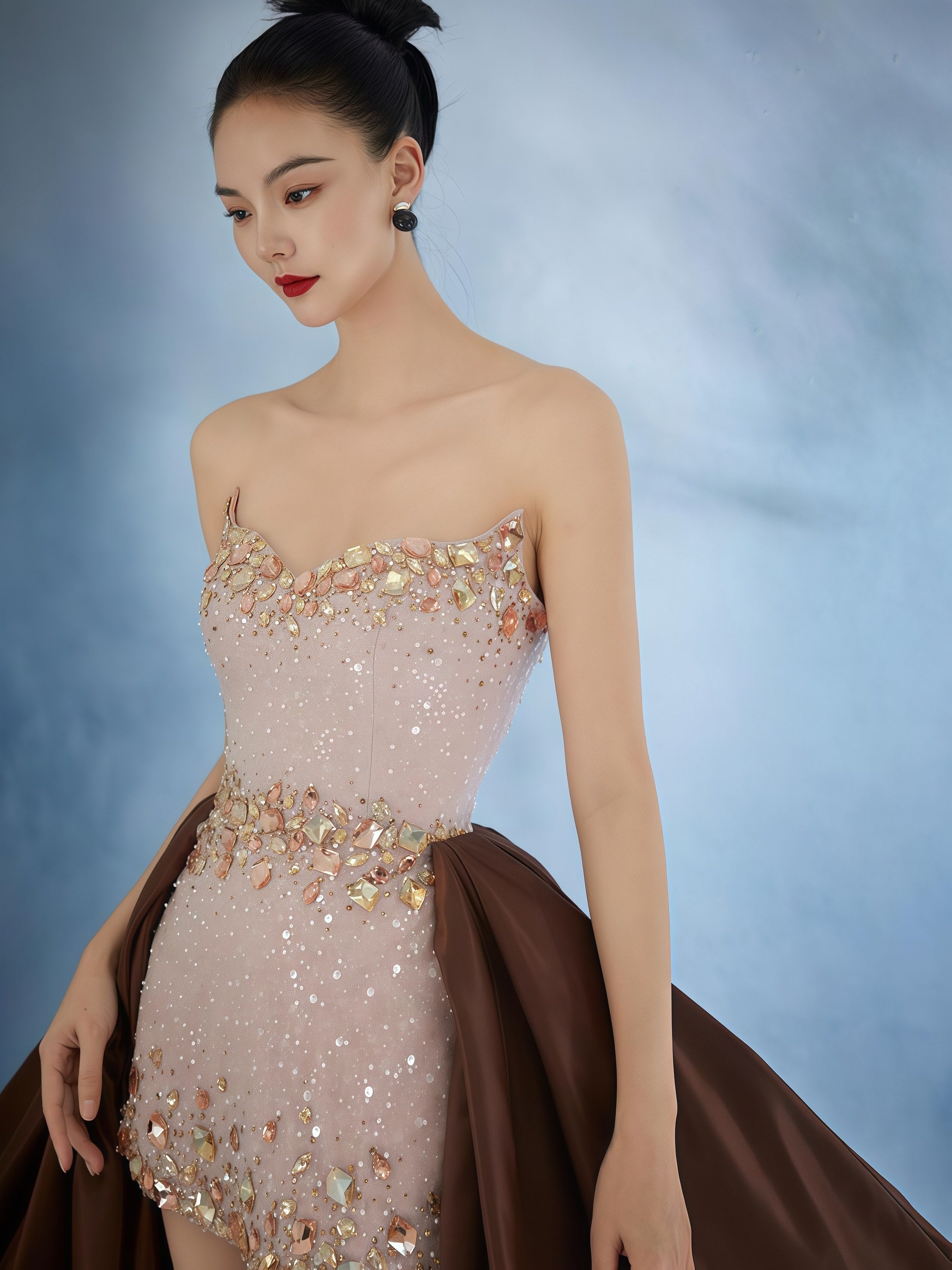 Nocturne Crystal Embellished Convertible Gown