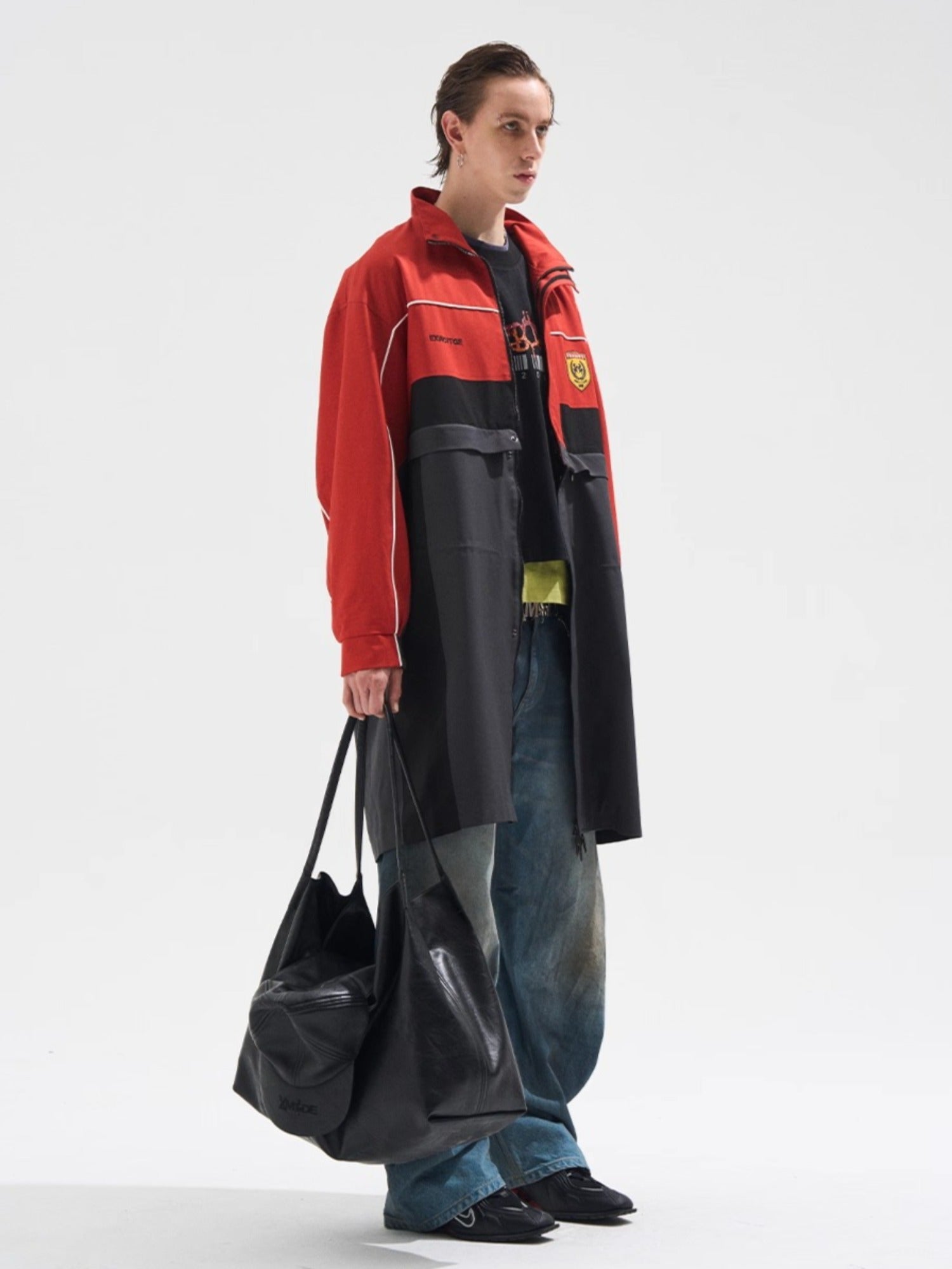 Two-Piece Detachable Long Contrast Jacket