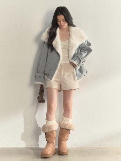 Reversible Fleece-Lined Cropped Jacket