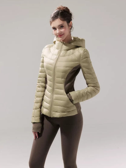 Lightweight 90% Down Quilted Stand-Collar Coat