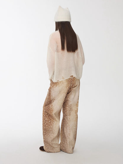 Cutout V-Neck Oversized Sweater