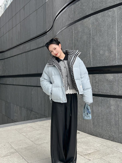 Lace-Trim Reversible Down Jacket