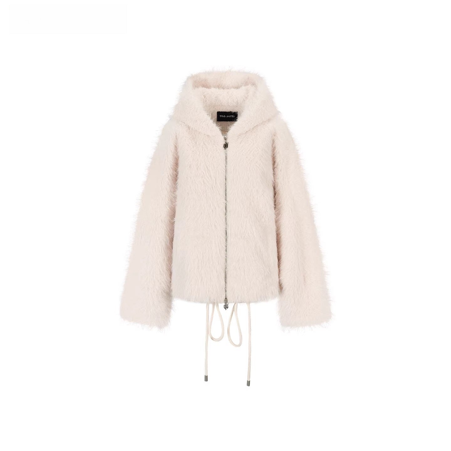 Fuzzy Hooded Plush Sweatshirt Jacket