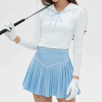 Golf Sailor Collar Shirt &amp; Skirt Set