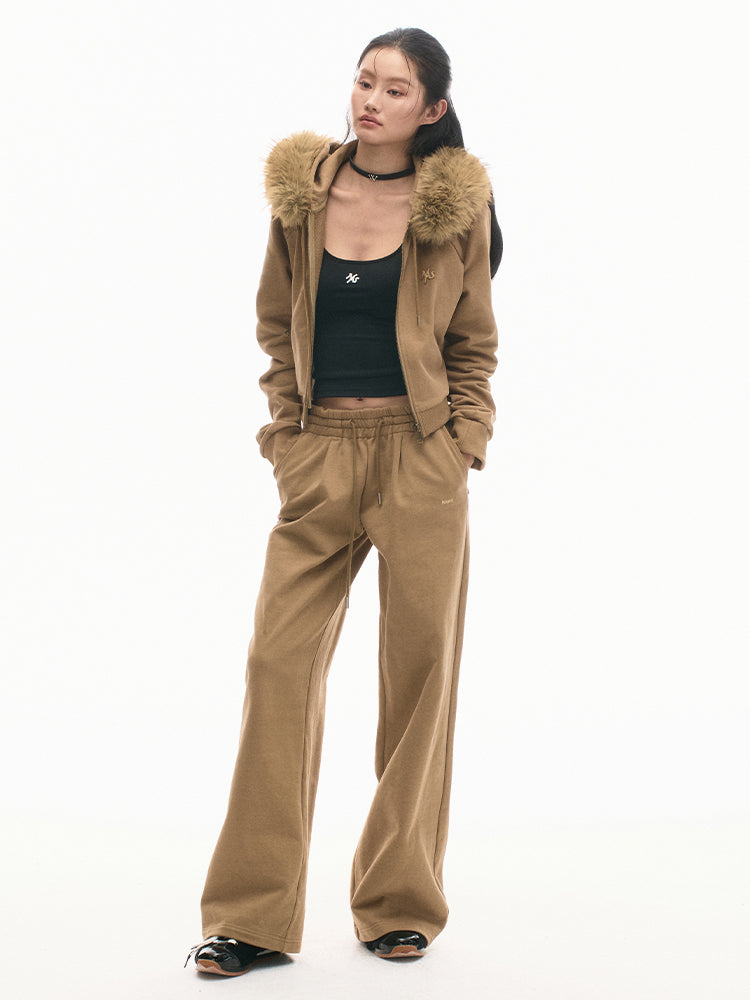 Retro Wide-Leg Elastic-Waist Pants