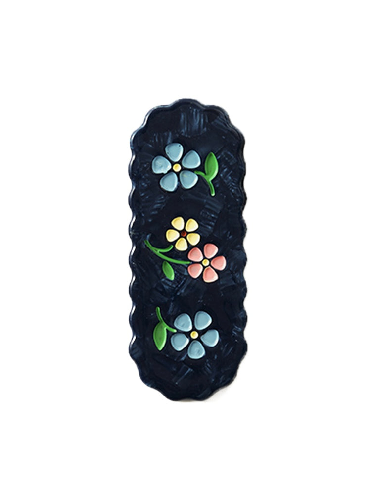 Hand-painted Flower Acetate Hair Clip