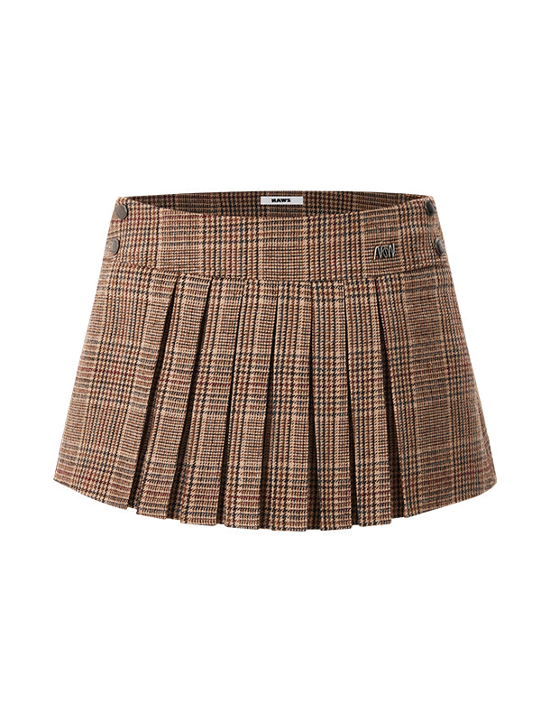 Plaid High-Waist A-Line Skirt