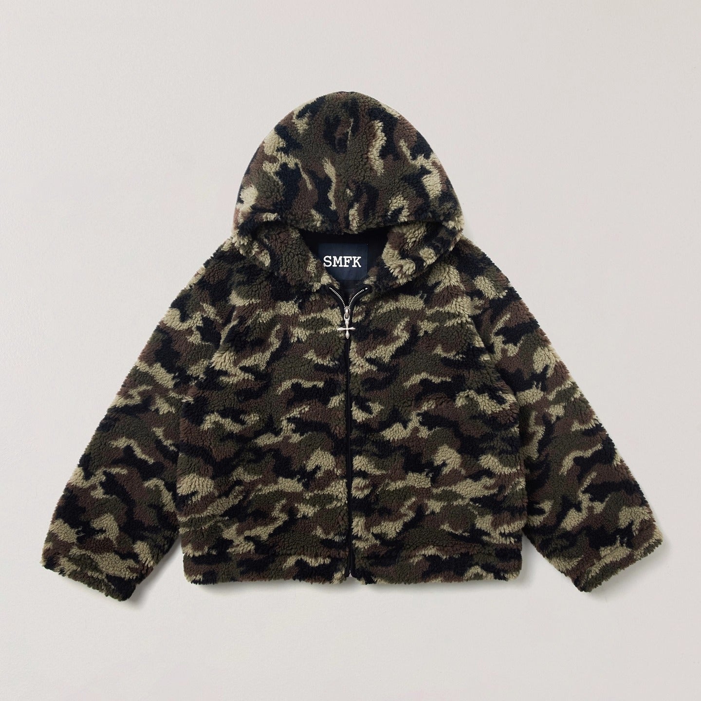 Cross Relic Oversized Faux Fur Hoodie
