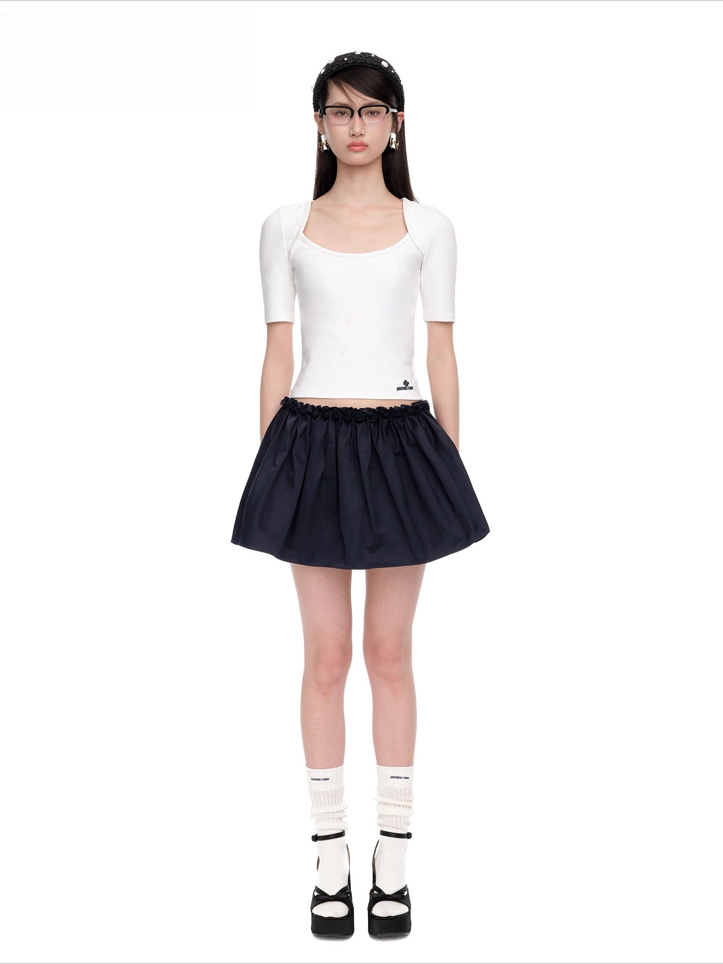 Raglan-Sleeve Cotton Crewneck T-Shirt