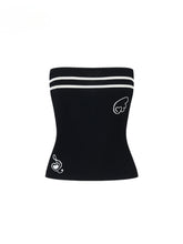 Contrast Color Knitted Bandeau Top & Shorts Set - CHINASQUAD