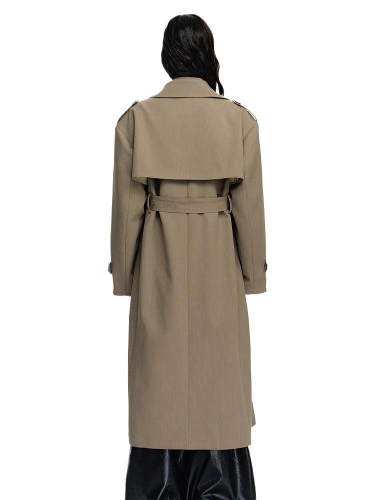 Padded Shoulder Trench Coat