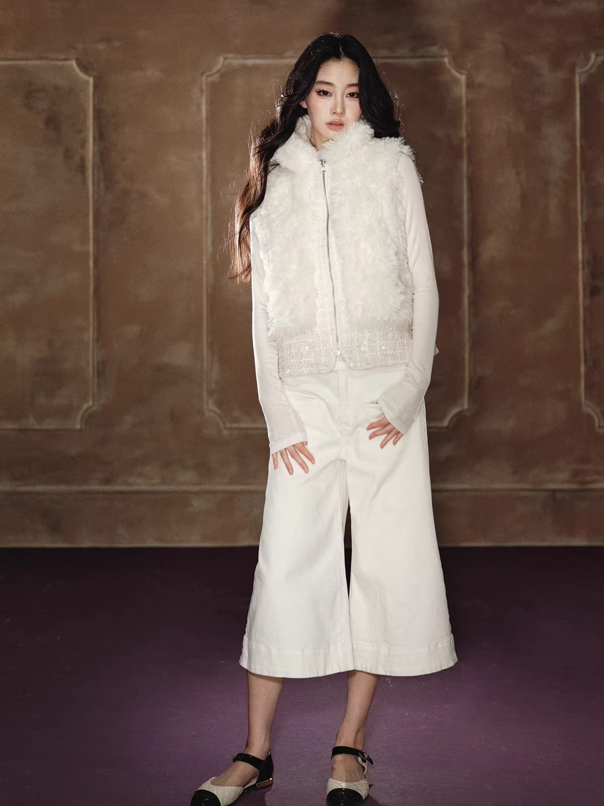 Heavyweight Beaded Wool-Blend Fleece Vest