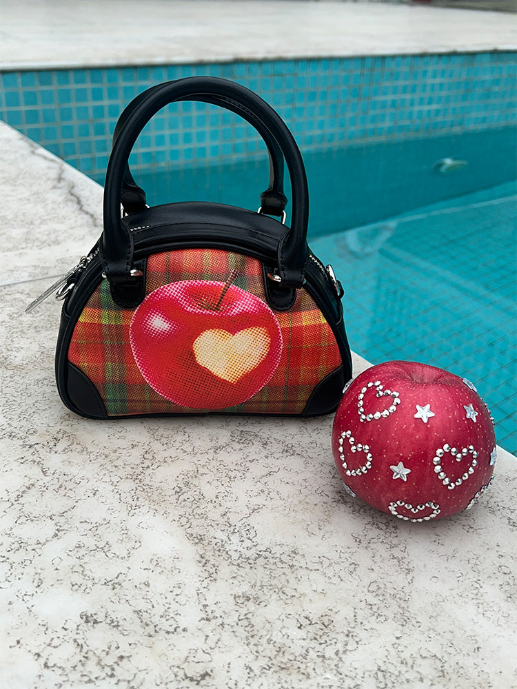 Summer Fruit Dopamine Plaid Genuine Leather Bag