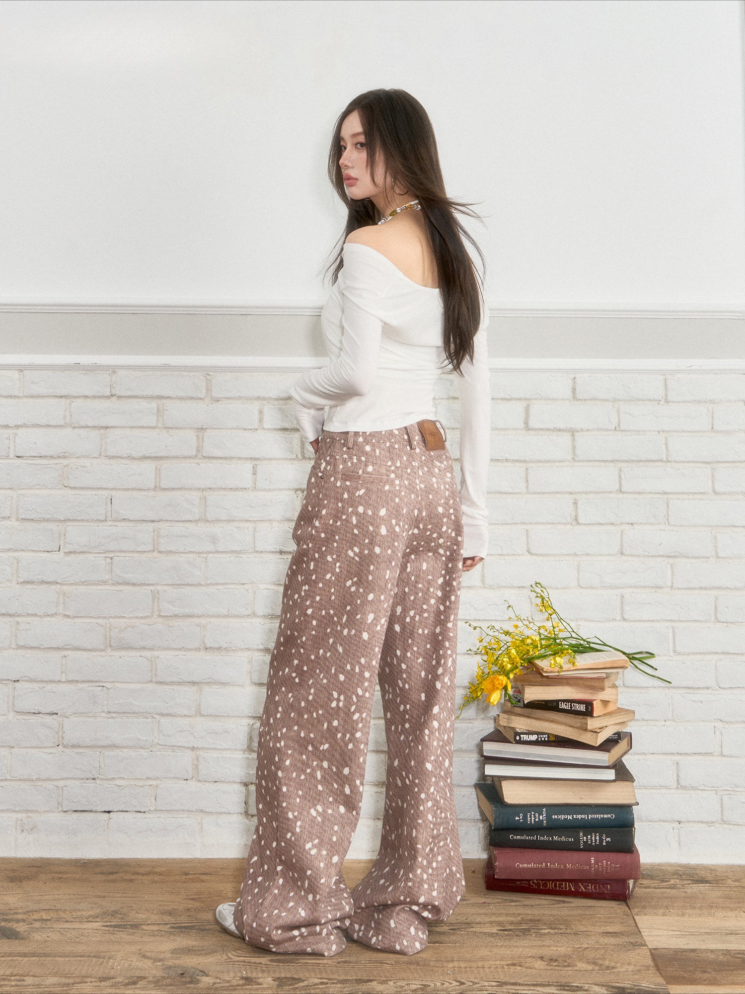 Irregular Polka Dot Casual Pants