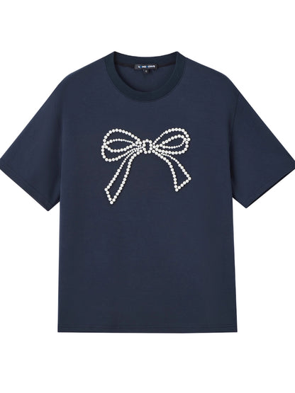 Beaded Bow-knot T-Shirt - CHINASQUAD