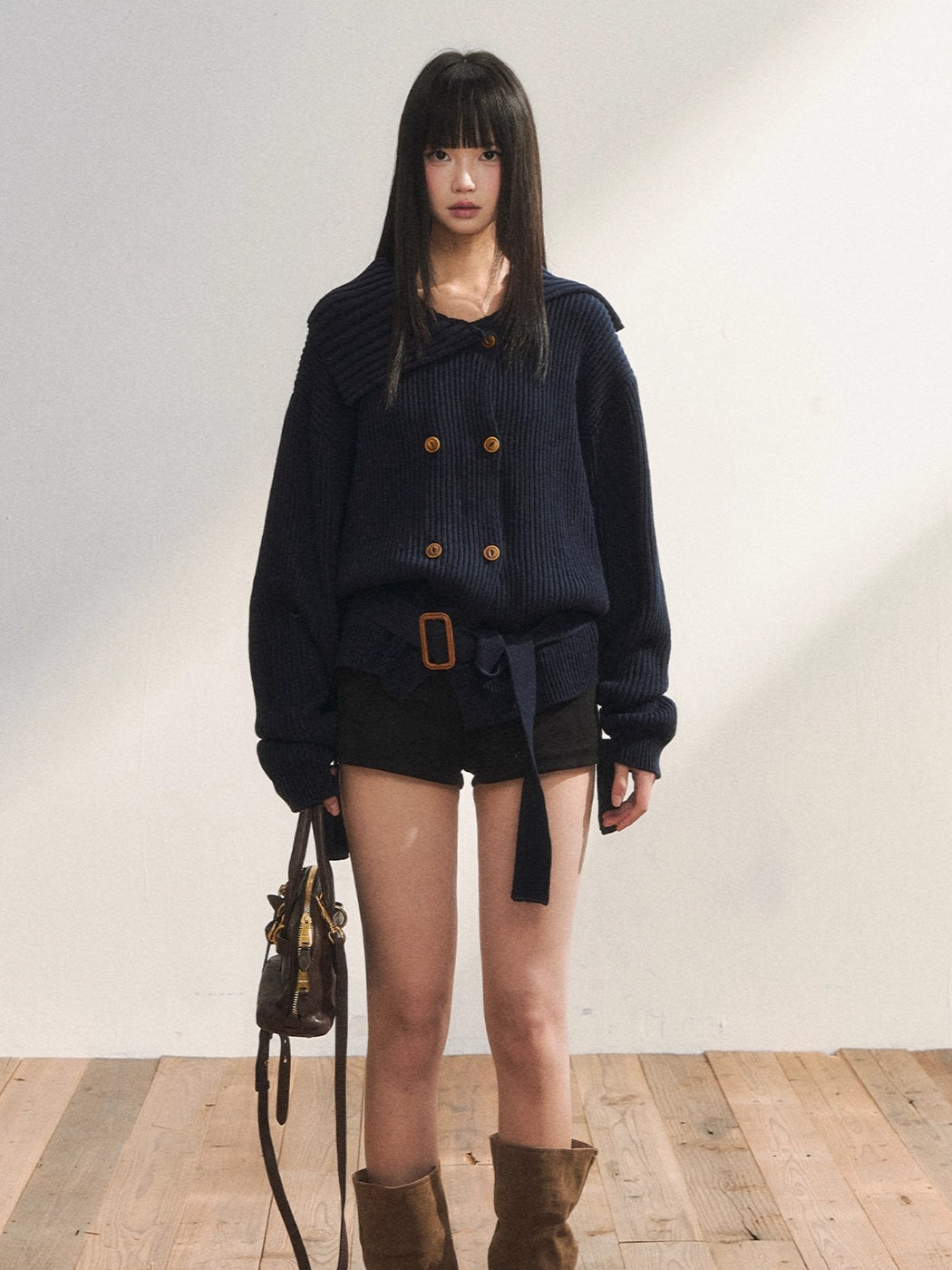 Black High-Waist Bodycon Mini Shorts