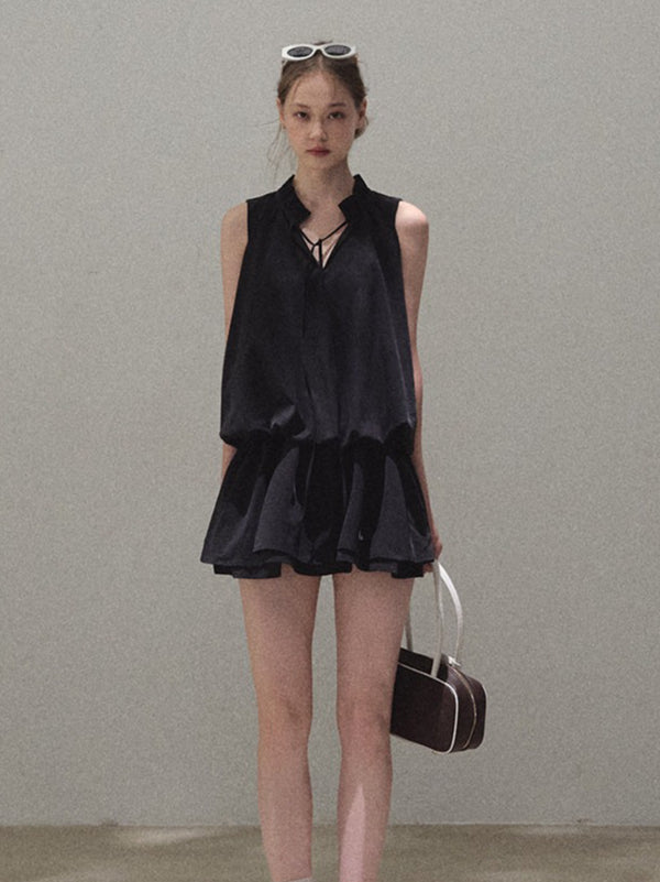 Lyocell Cotton Bubble Hem Dress