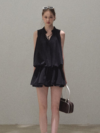 Lyocell Cotton Bubble Hem Dress
