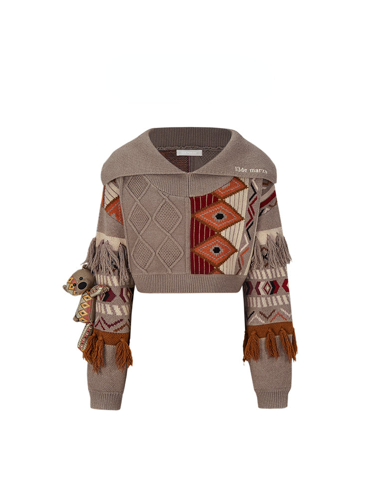 Tribe Hunting Totem Short Sweater - CHINASQUAD