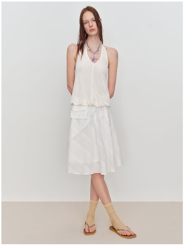 U-Shaped Bud Halter Tank Top