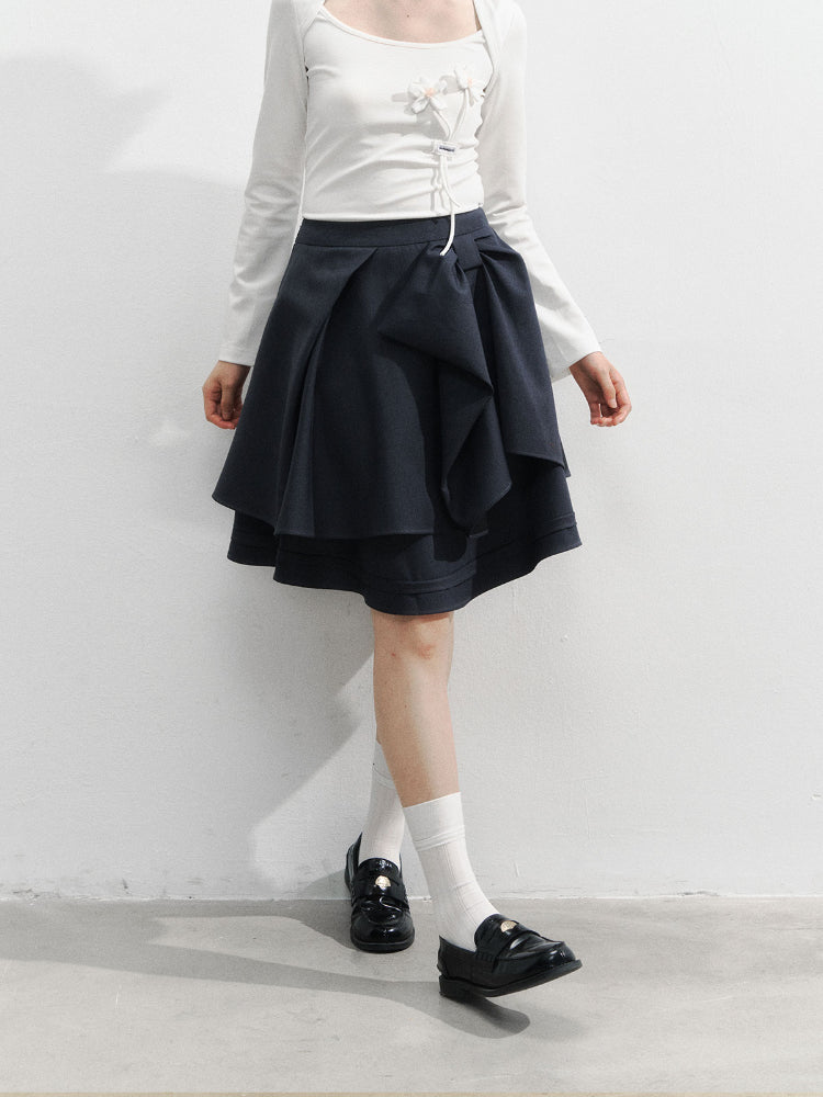 Structural Bow Mini Skirt - CHINASQUAD