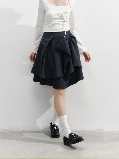 Structural Bow Mini Skirt - CHINASQUAD