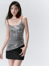 Sequin Sparkly Spaghetti Strap Tank Top - CHINASQUAD