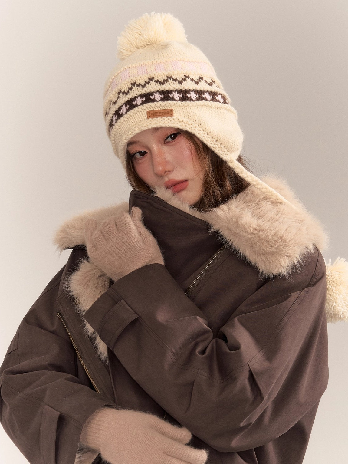 Detachable Fur Collar Parka Coat