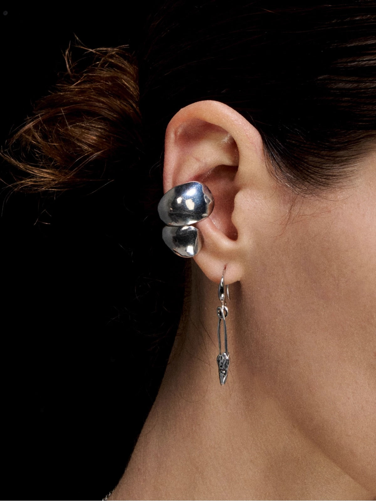 Cracked Heart Ear Cuff