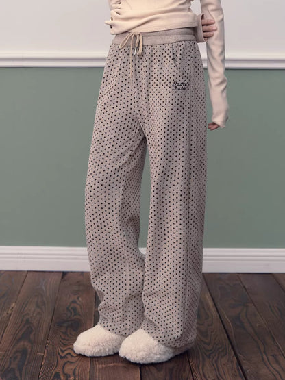 Polka Dot High-Waist Wide-Leg Pants