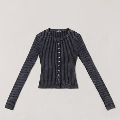 Wild Retro Ribbed Knit Cardigan