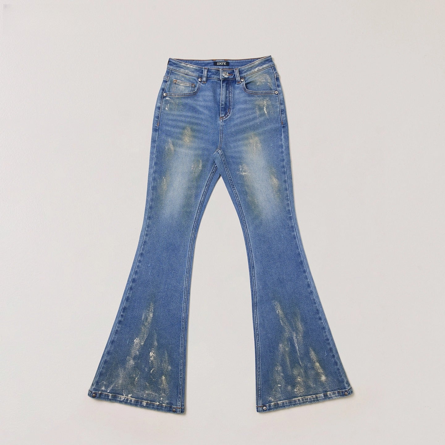 Desert Storm Hand-Painted Flared Jeans