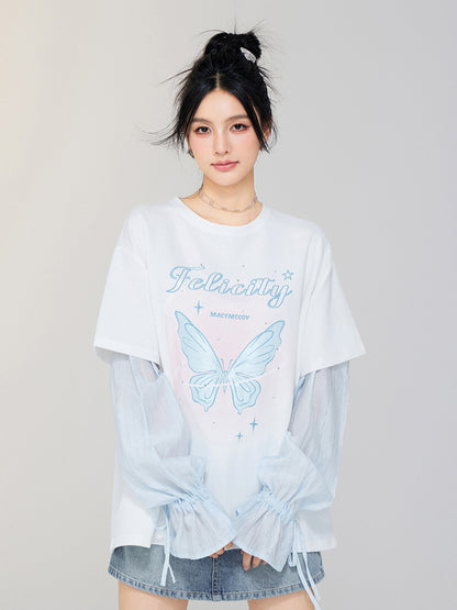 Two-way Wear Butterfly Sunscreen T-shirt