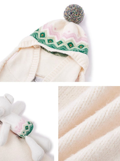 Contrast Zip-Up Hooded Knit Cardigan