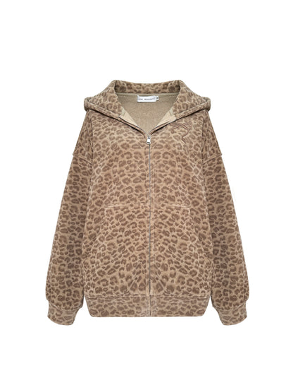 Brown &amp; Gray Leopard Print Coat