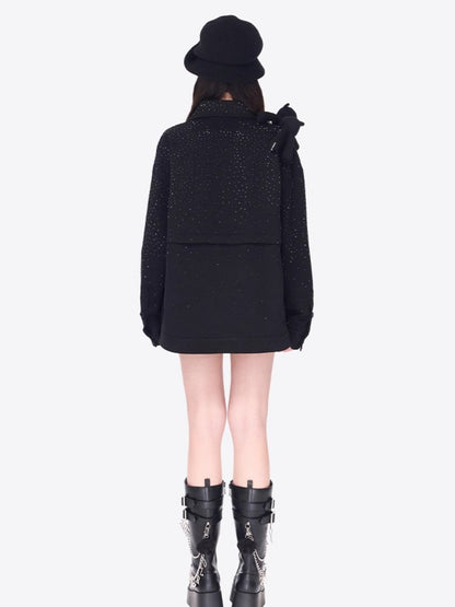 Crystal-Embellished Utility Shirt Jacket