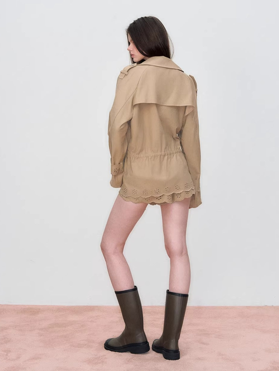 Embroidered Drawstring Jacket