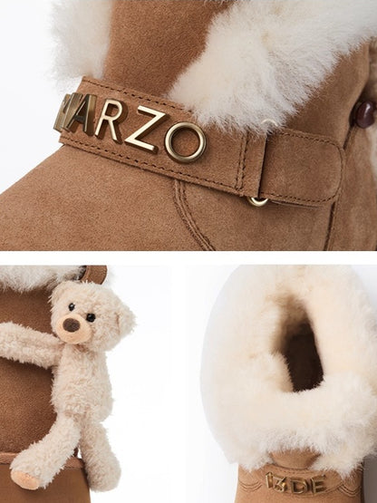 Plush Lined Short Ankle Snow Boots