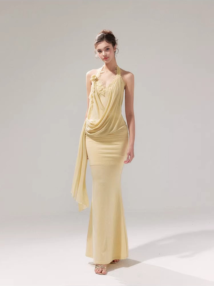 Knit Mesh Top Camisole &amp; Maxi Skirt Set