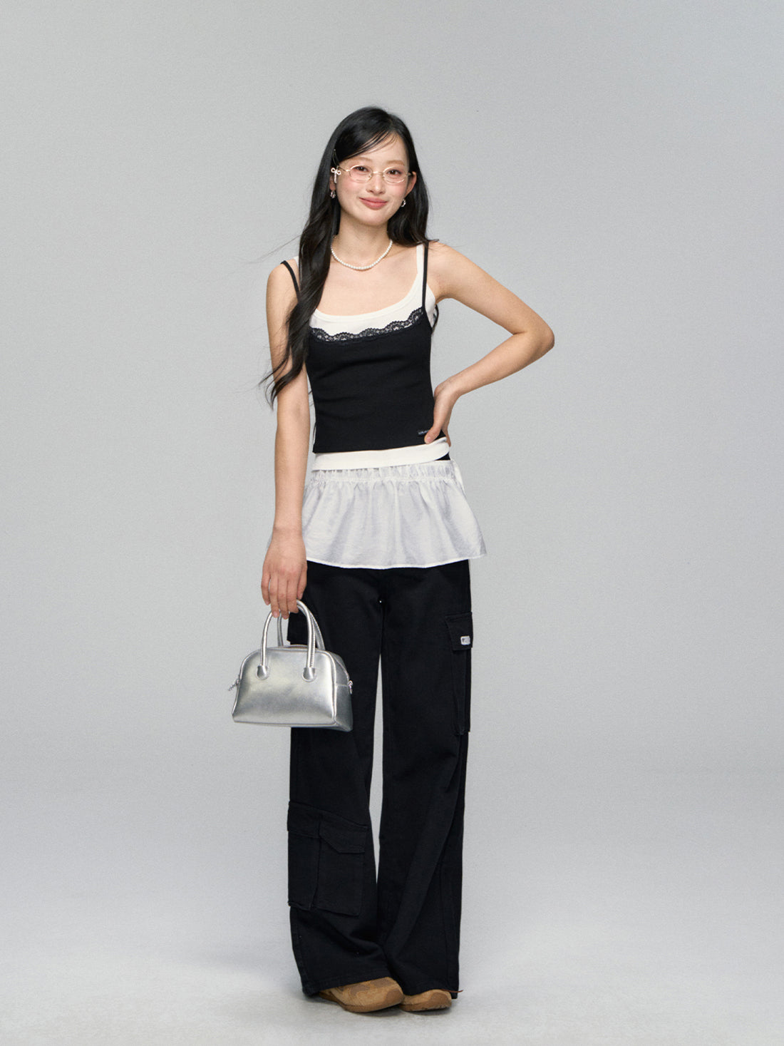 Flap-Back Pocket Utility Wide-Leg Jeans - CHINASQUAD