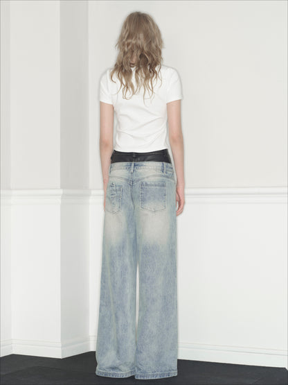 Vintage Dual Waistband Straight-Leg Jeans