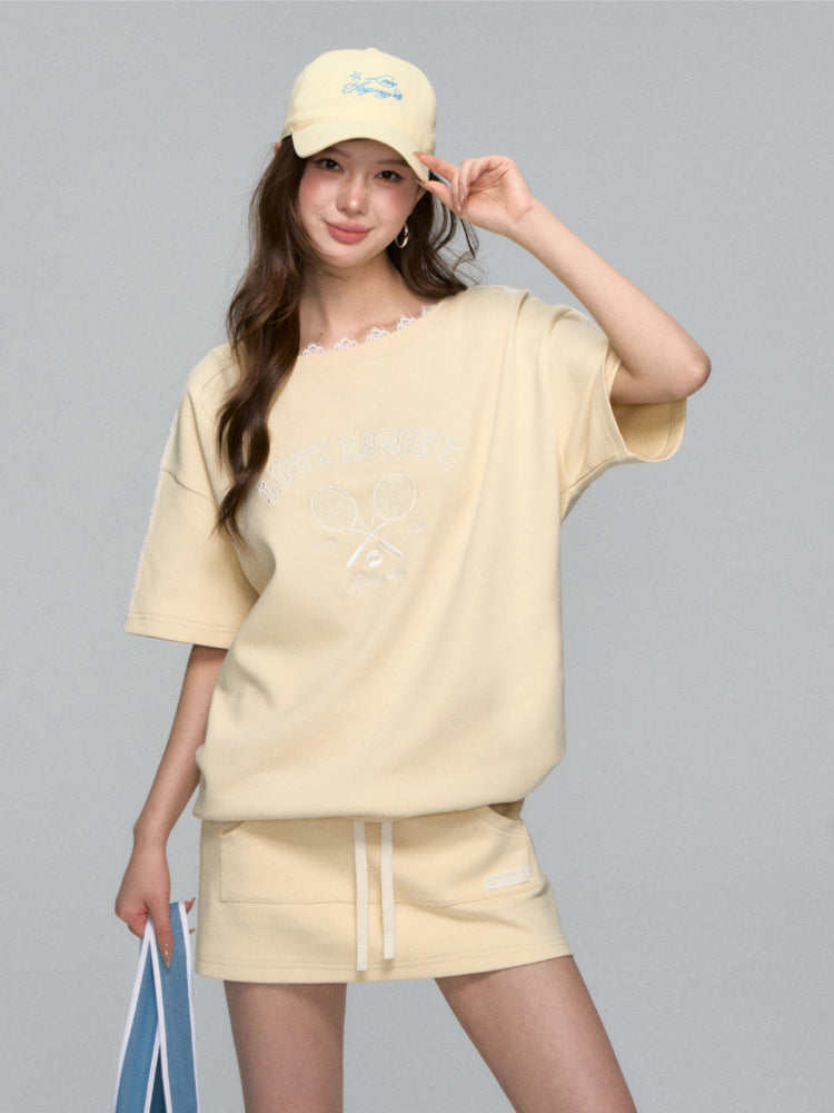 Cream-colored Embroidered Visor Cap - CHINASQUAD