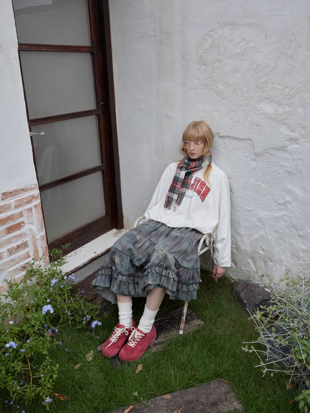 Vintage Letter Print Oversized Sweatshirt