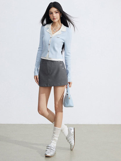 Preppy Soft Knit Polo Long Sleeve Base Layer