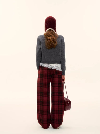 Crewneck Button-Front Cropped Knit Cardigan